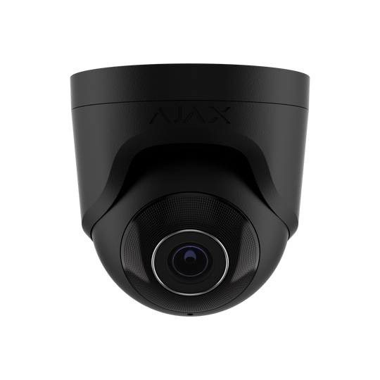 AJAX 8MP Turret Black Wired security IP camera, up to 3840x2160px resolution, 100-110 degree viewing angle, 2.8mm, 20FPS, JetSparrow Video protocol, microSD, H.264, H.265, HDR, WDR, up to 100 Mbps, up to 35m IR, PoE, 12V1A, IP65.