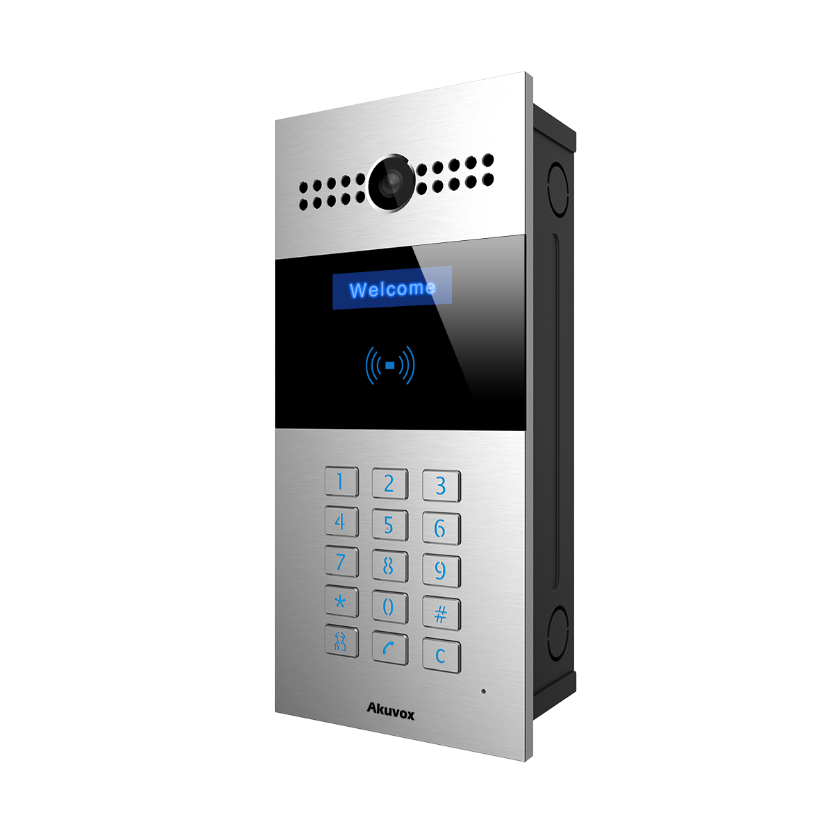 SIP video door phone, numeric keypad, used in apartment buildings, Extra installation bracket required