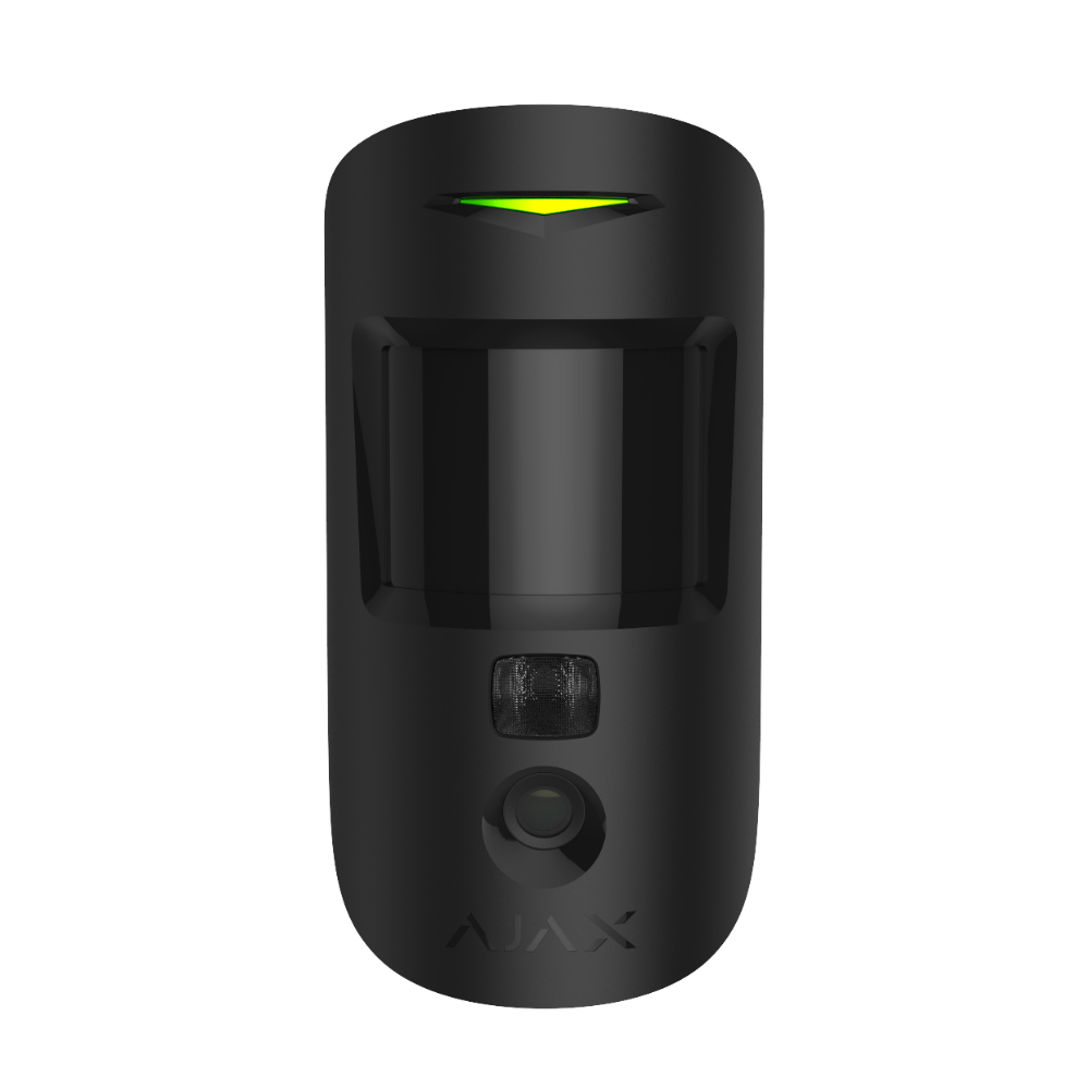 MotionCam, Wireless motion detector with visual alarm verification and pet immunity Black.