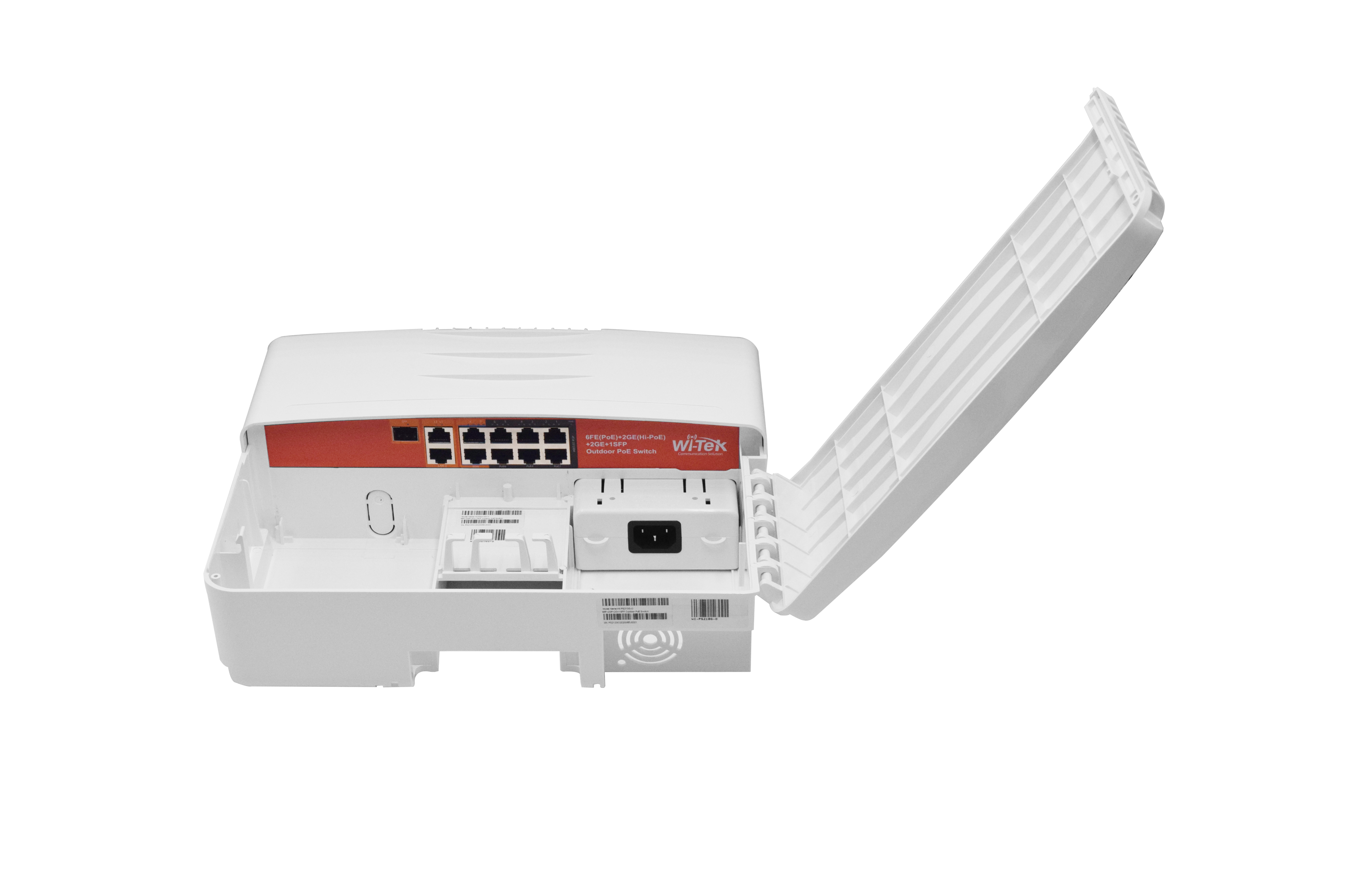 Wi-Tek 6FE(PoE)+2GE(Hi-PoE) +2GE Uplink +1SFP Outdoor PoE Switch with 8Port PoE+Watchdog