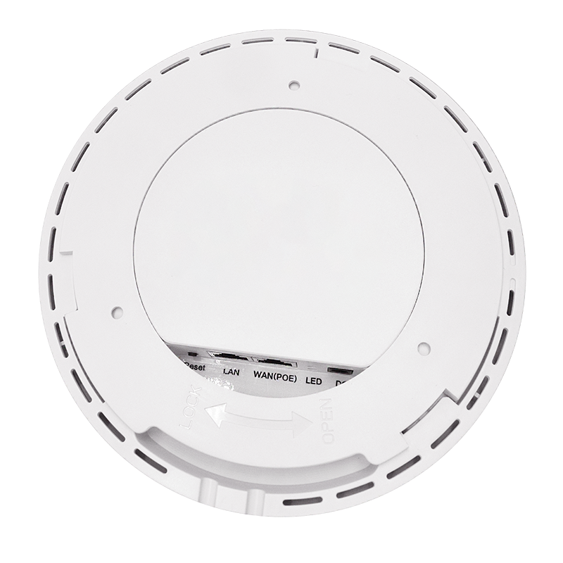 WI-AP216 is a dual-band Ceiling mount AP, suitable for indoor Wi-Fi coverage scenarios. The device supports 802.3af PoE and 12V DC local power supply. The wireless speed can be up to 1200Mbps. Support AP controller and cloud management