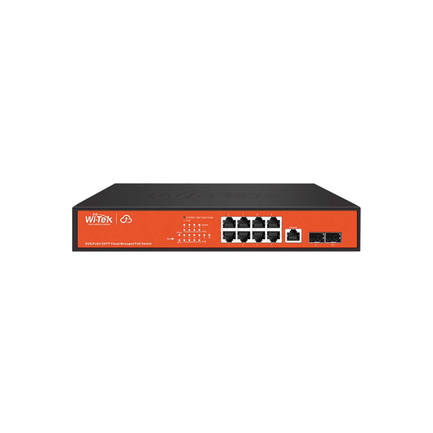 Wi-Tek 8GE+2SFP Full Giga 802.3af/at Cloud L2 Managed PoE Switch with 8Port PoE