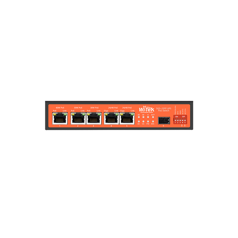 Wi-Tek 5GE+1SFP Unmanaged UPS No-break PoE Switch