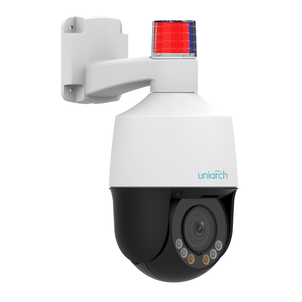 Uniarch Active deterrence camera, 5MP with 4X optical zoom, smart intrusion prevention, LightHunter, Min. illumination 0.003Lux, Built-in-Mic & Speaker,support 256 GB Micro SD card, Smart IR, up to 50M IR distance, IP66 and 2KV surge prevention