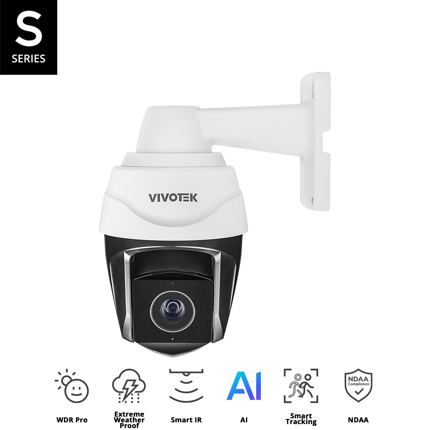 IR Speed Dome, 5M 30fps, H.265/H.264/MJPEG, 30x Optical Zoom, IR 200M, WDR Pro, 3DNR,  PoE 802.3bt class 5/DC48V/AC24V, I/O*2/1, Two way audio, MicroSD/SDHC/SDXC, IP66, IK10, NEMA 4X, Working Temperature:-50°C ~ 60°C (-58°F ~ 122°F) (IR on)