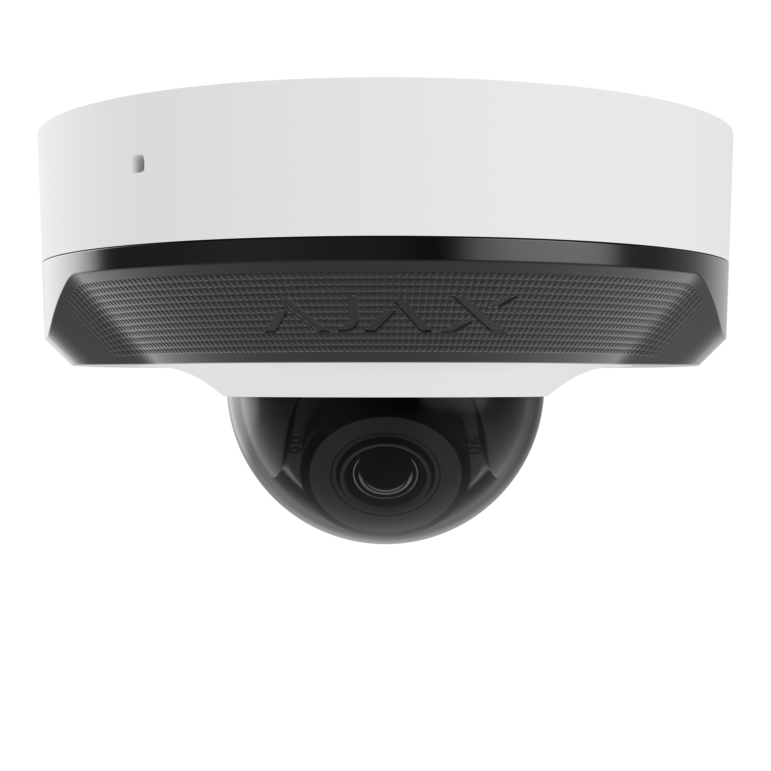 AJAX 8MP Mini Dome White Wired security IP camera, up to 3840x2160px resolution, 100-110 degree viewing angle, 2.8mm, 20FPS, JetSparrow Video protocol, microSD, H.264, H.265, HDR, WDR, up to 100 Mbps, up to 35m IR, PoE, 12V1A, IP65