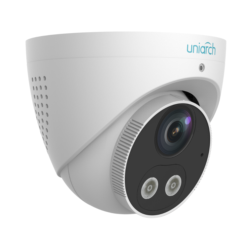 Uniarch AiOC (All-in-One-Camera) 5MP Turret, Min. illumination 0.003lux, Smart intrusion prevention, powered by ColorHunter technology, 2.8mm fixed lens, 30M IR, 120dB WDR,  support 256 GB Micro SD card, Built-in-Mic & Speaker, IP67