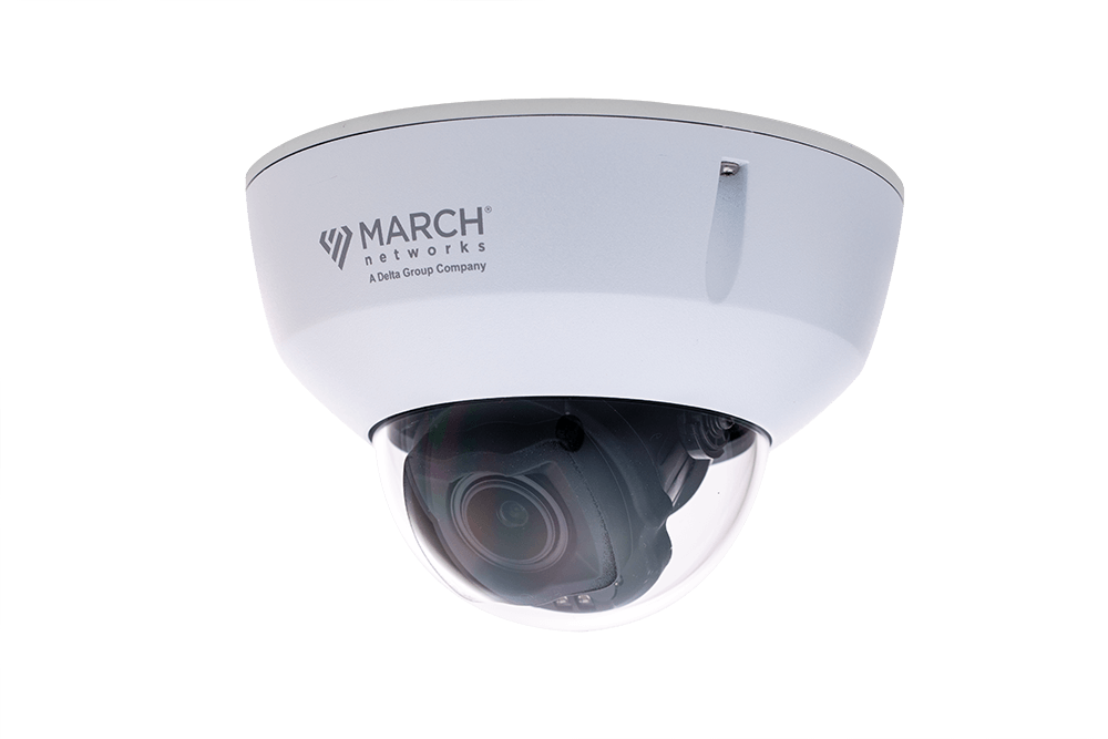 AI4 Outdoor IR Dome - 4MP, 2.7-13.5mm Motorized Lens, H.265, Security Analytics, 3-Axis Gimbal, PoE, 12VDC, 24VAC, IK10, IP66, Alarm I/O, Audio I/O.