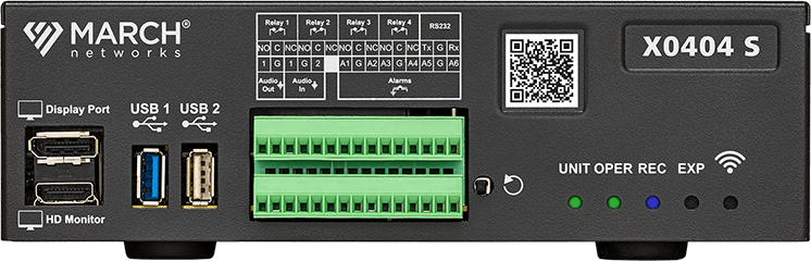 X0404 S - 4 analog channel, 30 FPS per analog channel, recorder supporting up to 4 channels (analog or IP). Recorder comes complete with all I/O and 2x1TB (2TB) of storage.