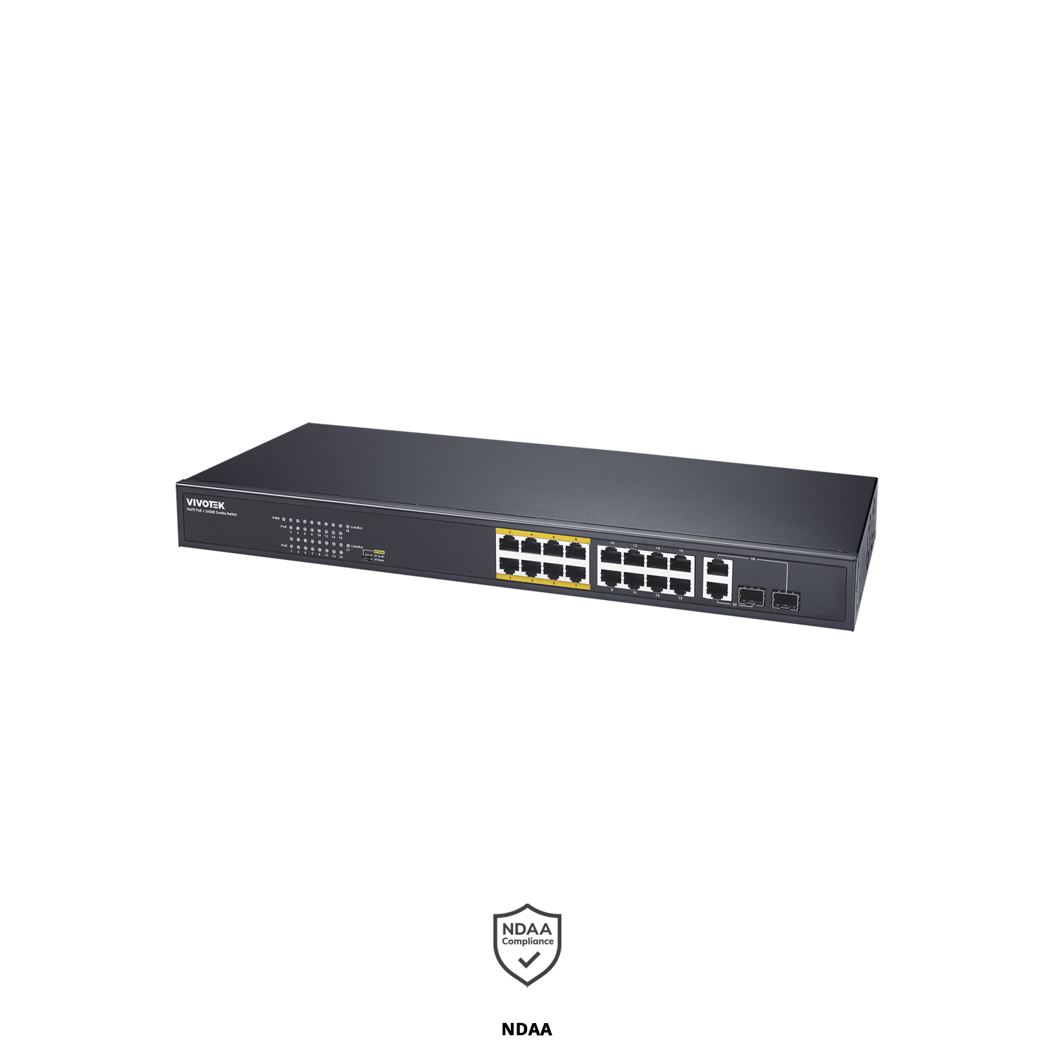 (16xFE PoE + 2xGbE combo unmanaged switch