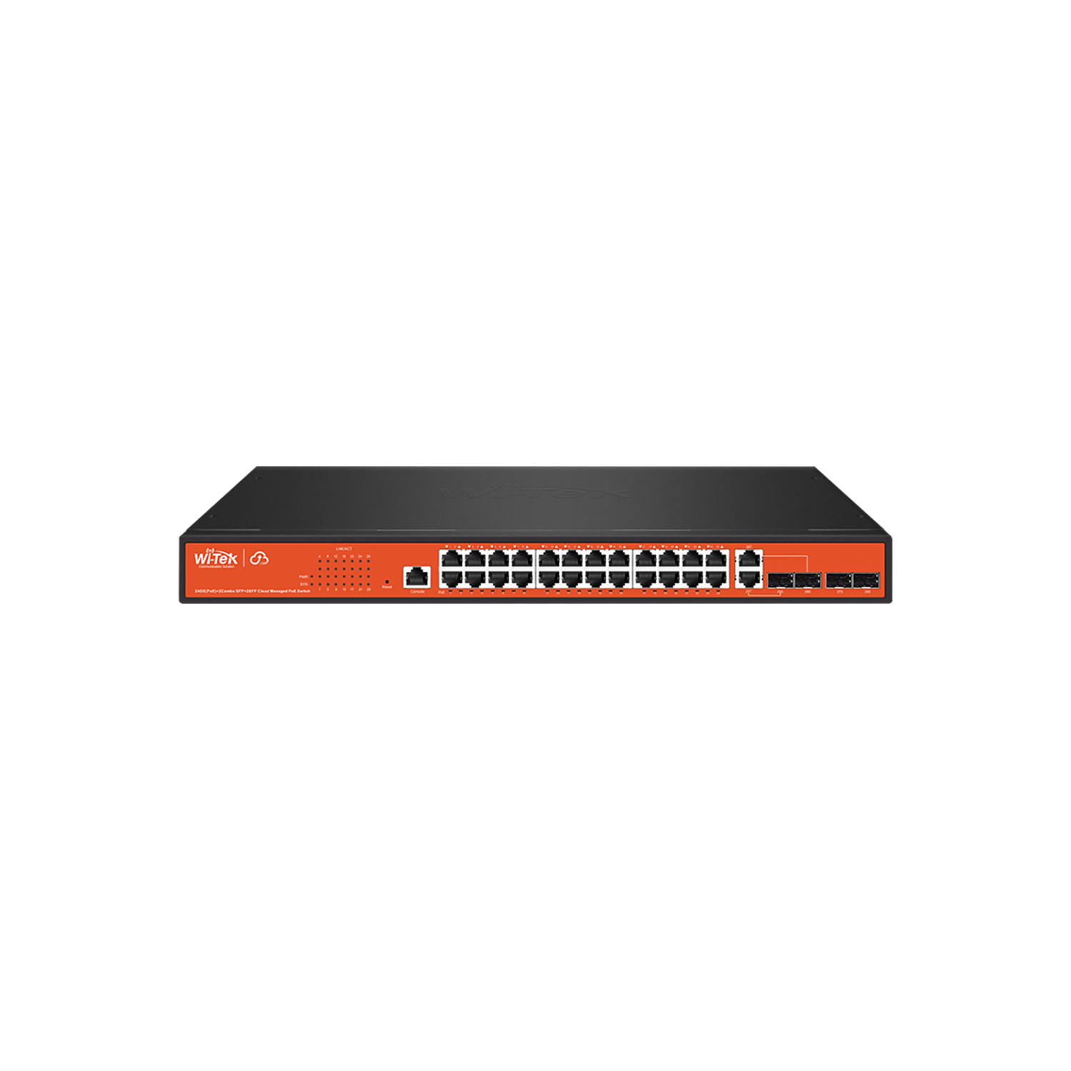 Wi-Tek 24GE+2Combo SFP+2SFP Full Giga 802.3af/at Cloud L2 Managed PoE Switch with 24Port PoE