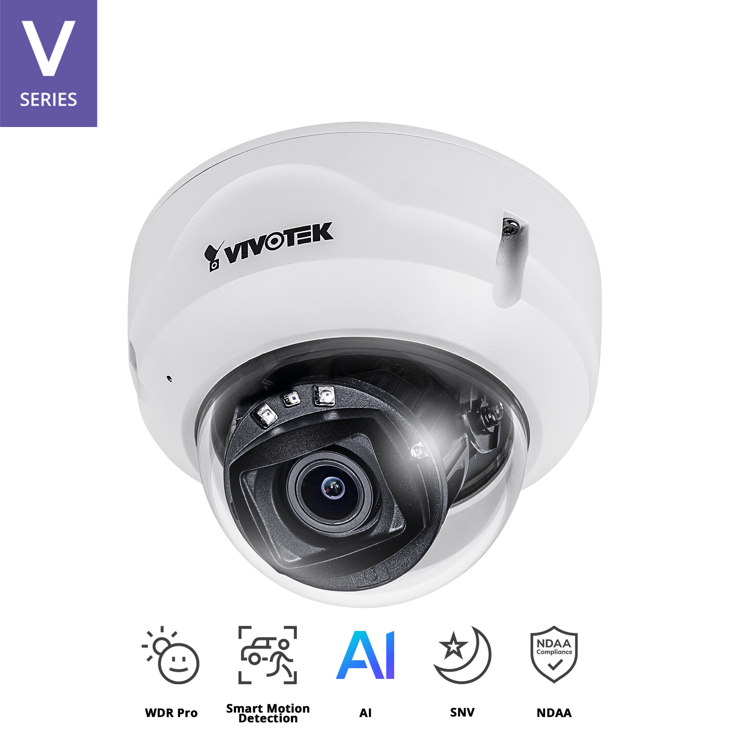 Outdoor Vandal Dome, 5M 30fps, H.265/H.264/MJPEG, f2.8~10mm Motorized Lens,, IR 30m, SNV, WDR PRO, Smart Stream III, PoE, One-way Audio, Micro SD/SDHC/SDXC, IP66/IK10, Working Temperature:-40°C ~ 60°C (-40°F ~ 140°F) (IR off)