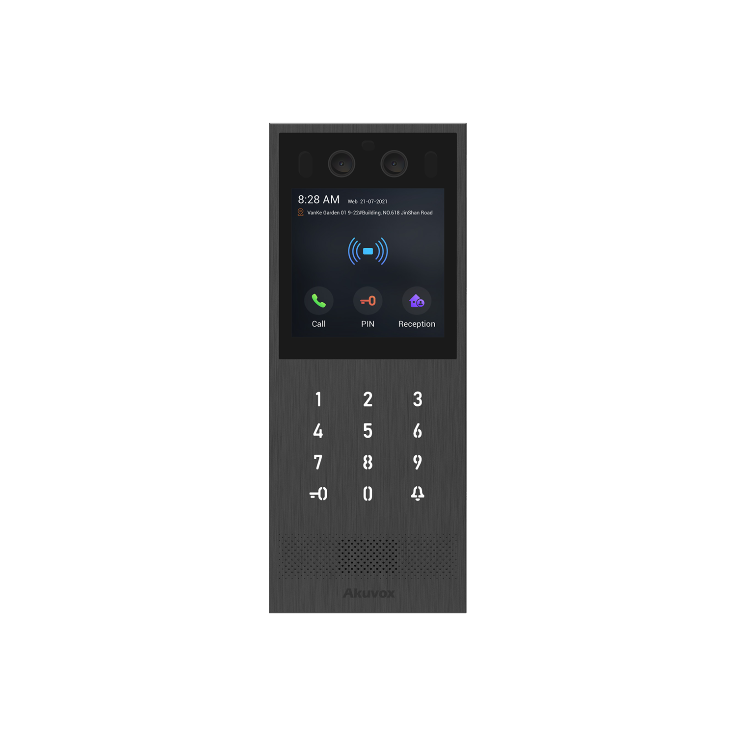 Video door phone, top-of-the-line features, high-end residential and commercial projects, a compact size perfect for buildings with limited installation space, On-wall (Surface mount) bracket included