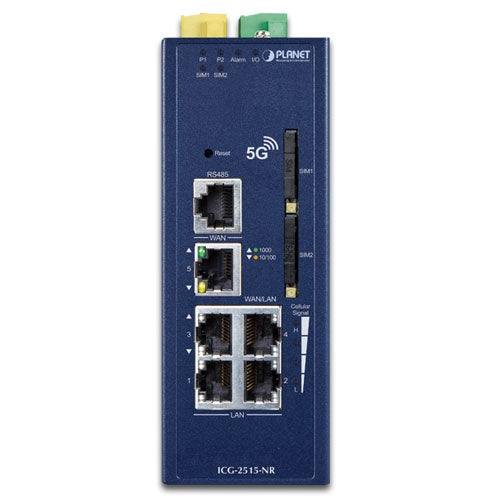 Industrial 5G Modem NR Cellular Gateway with 5-Port 10/100/1000T