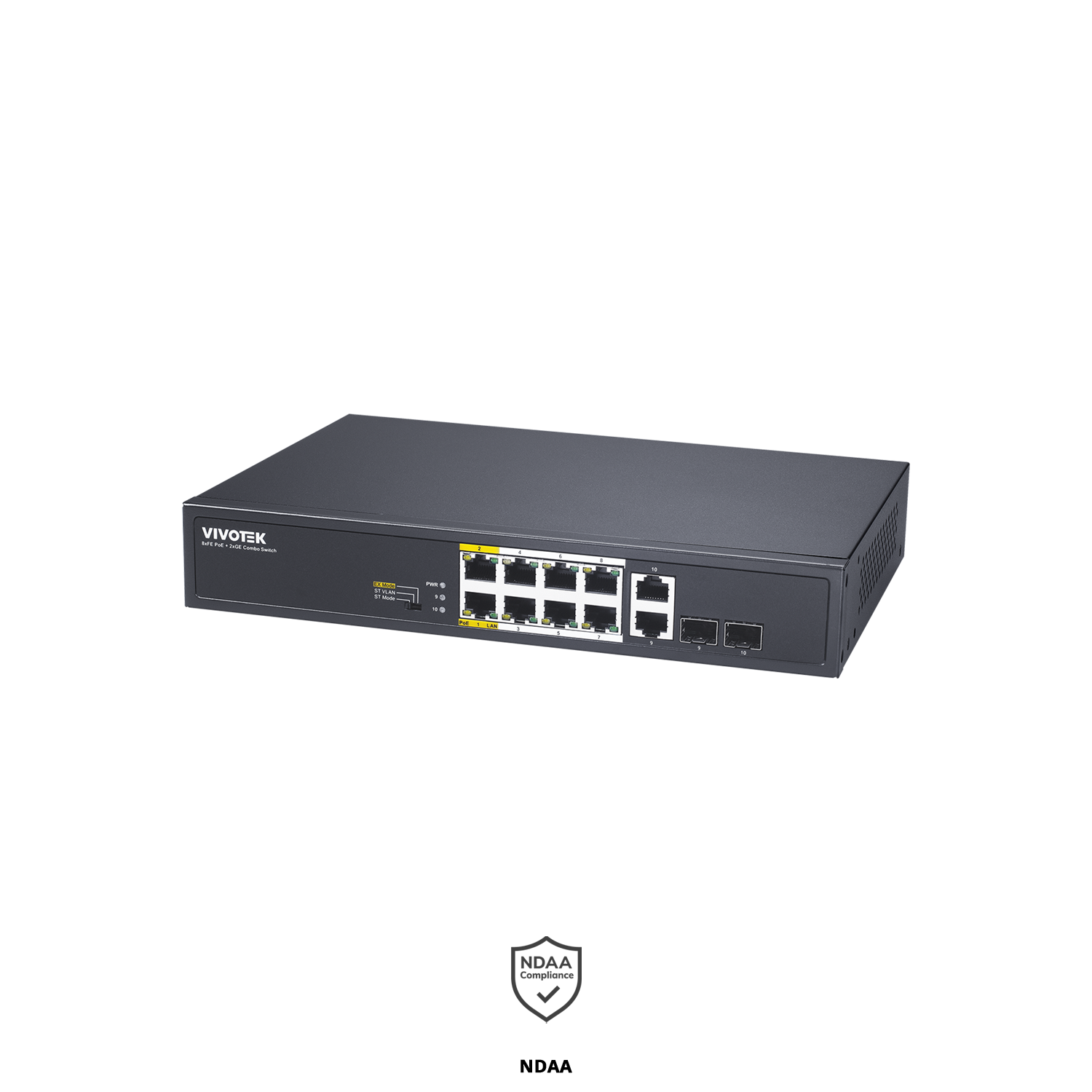 8xFE PoE + 2xGBE combo unmanaged switch