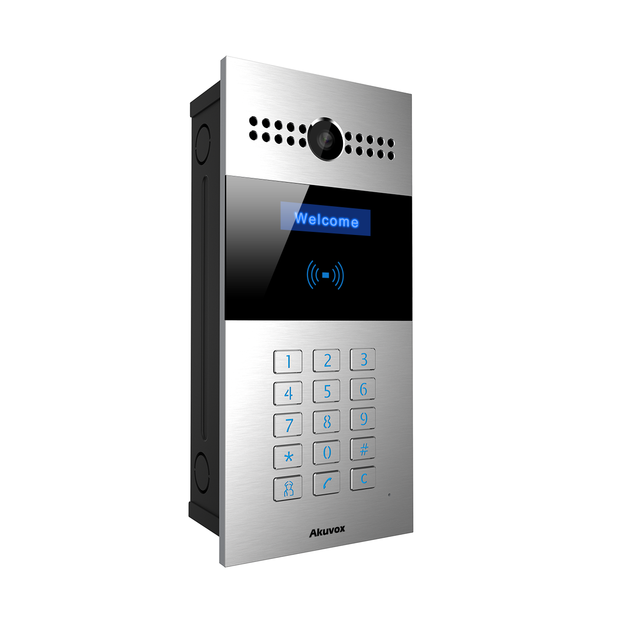 SIP video door phone, numeric keypad, used in apartment buildings, Extra installation bracket required