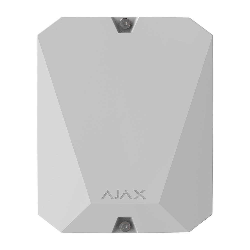 MultiTransmitter, Integration module with 18 wired zones for connecting third-party detectors to Ajax security system White.