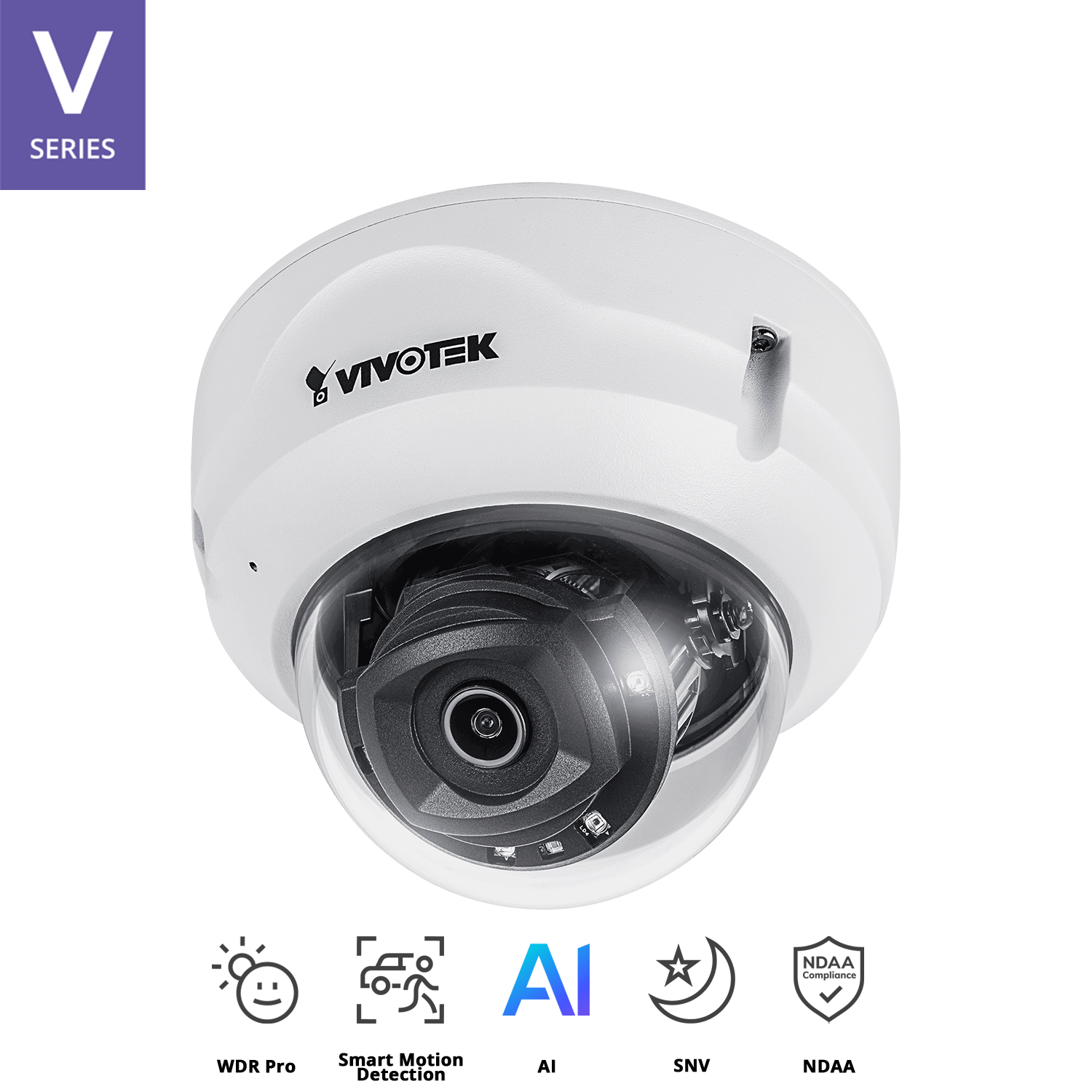 Outdoor Vandal Dome, 5M 30fps, H.265/H.264/MJPEG, f2.8 mm Lens, , IR 30m, SNV, WDR PRO, Smart Stream III, PoE, One-way Audio, Micro SD/SDHC/SDXC, IP66/IK10, Working Temperature:-40°C ~ 60°C (-40°F ~ 140°F) (IR off)