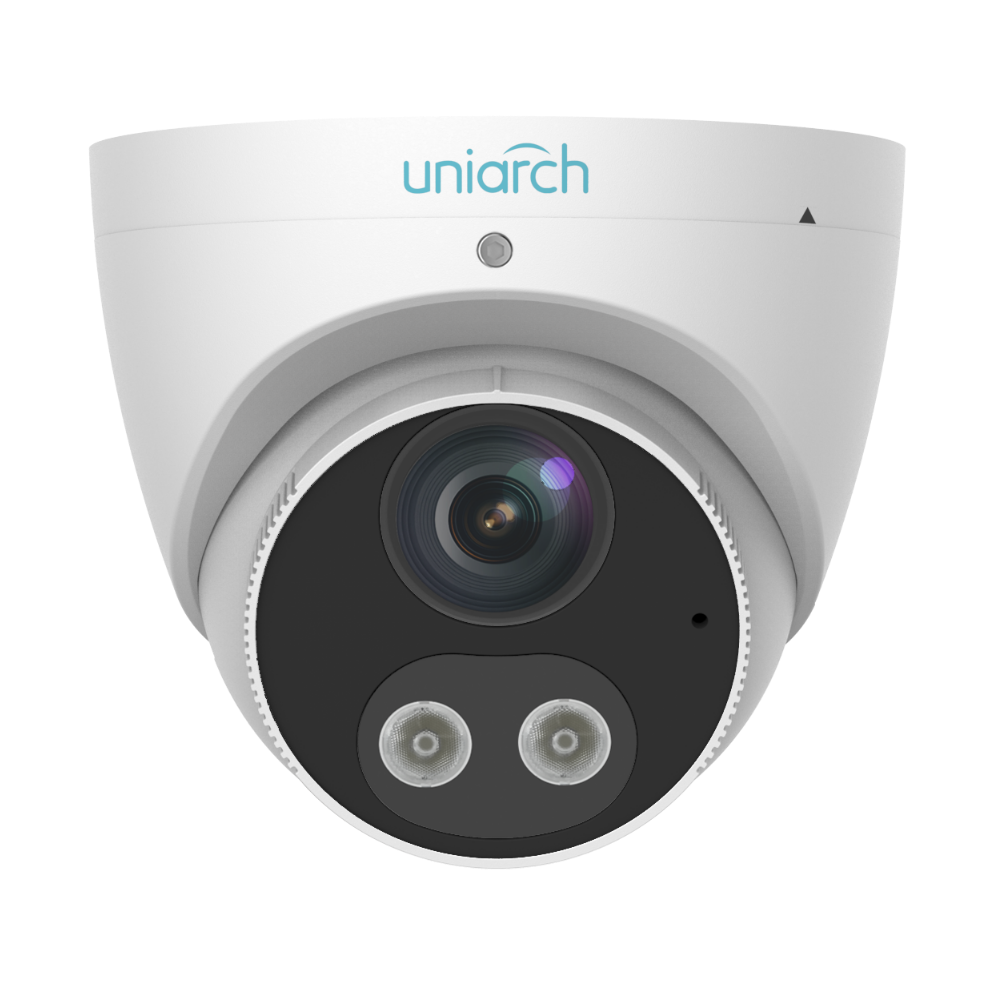 Uniarch AiOC (All-in-One-Camera) 5MP Turret, Min. illumination 0.003lux, Smart intrusion prevention, powered by ColorHunter technology, 2.8mm fixed lens, 30M IR, 120dB WDR,  support 256 GB Micro SD card, Built-in-Mic & Speaker, IP67