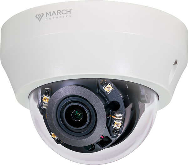 VA2 Indoor IR Dome -  2.8-8mm Motorized Lens, Dynamic IR, 2MP HDR, 3-Axis Gimbal, POE, LBR H.264, Alarm I/O, Audio I/O.