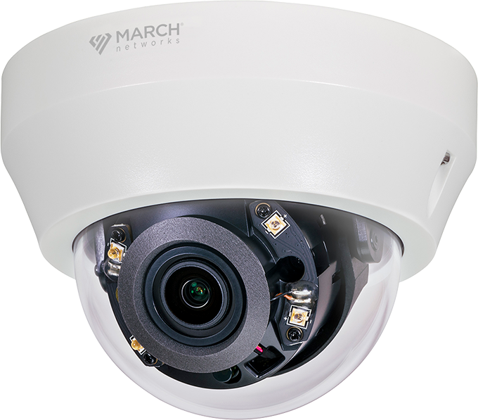 VA4 Indoor IR Dome - 2.8-8mm Motorized Lens, Dynamic IR, 4MP HDR, 3-Axis Gimbal, POE, LBR H.264, Alarm I/O, Audio I/O.